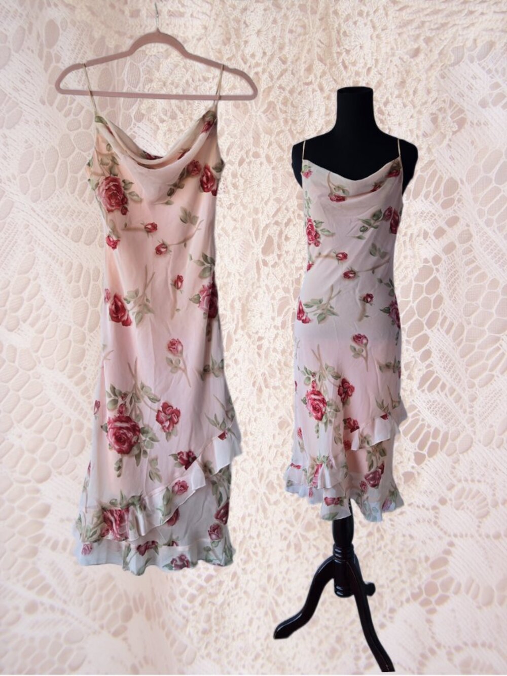 Y2k Bias-cut Rose Dress Romantic Balletcore Summer XSmall - Small